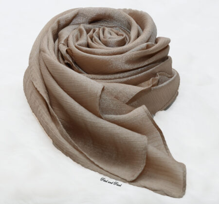 Crinkle Chiffon Silk - Metallic Tan